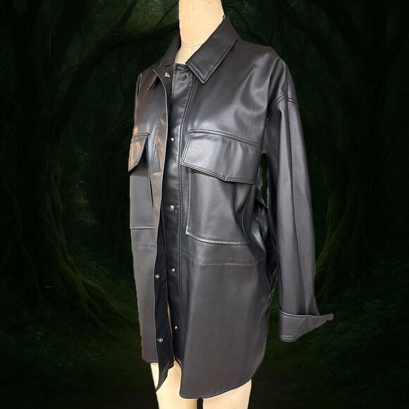 Zara Faux Leather Overshirt - Picture 3 of 6